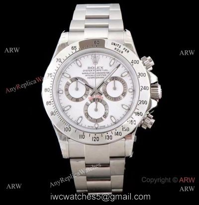 Best 1:1 Copy Rolex Daytona White Dial 40mm Watch JH-4130-Chronograph 1