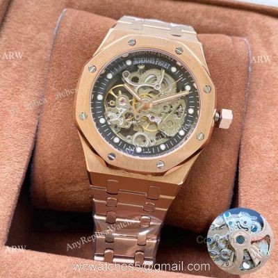 Copy Audemars Piguet Royal Oak Skeleton Watches Rose Gold 1