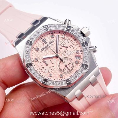 Audemars Piguet Royal Oak Offshore Watches Diamond Bezel Pink Dial 1