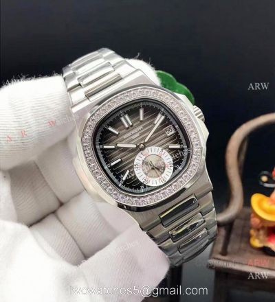 Patek Philippe Nautilus Replica Watch Stainless Steel Diamond Bezel 1