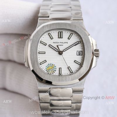 Swiss Grade Patek Philippe Nautilus PPF Factory Cal324 Watch Stainless Steel White Dial 1