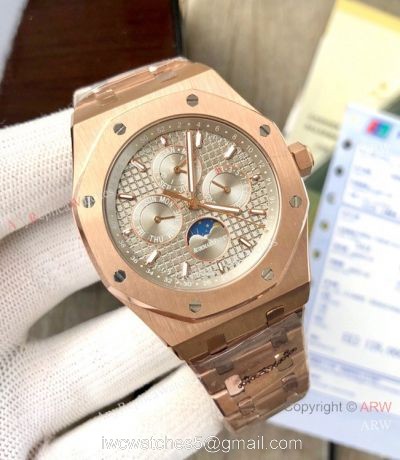 Audemars Piguet Royal Oak Perpetual Calendar Copy Watches Rose Gold 1