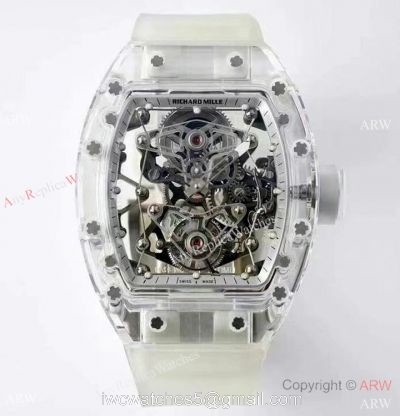 2020 New! True Double Tourbillon EUR Swiss Richard Mille RM 56-02 Sapphire Tourbillon Watch 55mm 1
