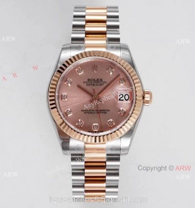 Swiss Clone Rolex Presidential Datejust 31mm Watch Champagne Dial with Diamond 1