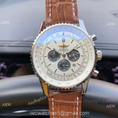 Best Replica Breitling Navitimer 01 Brown Leather Strap Watches 1
