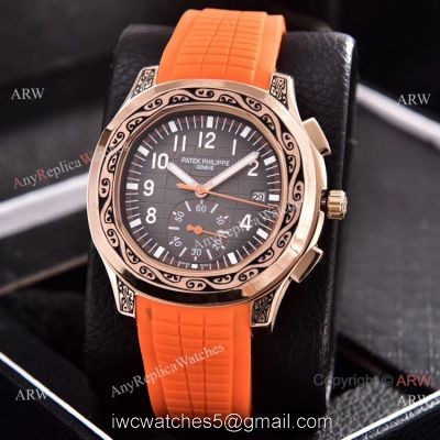 Copy Patek Philippe Aquanaut VK Chronograph Watches Rose Gold Engraving 1
