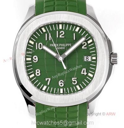 (ZF) Best Replica Patek Philippe 5168G Aquanaut Green Rubber Strap Watch Swiss Cal 324 1