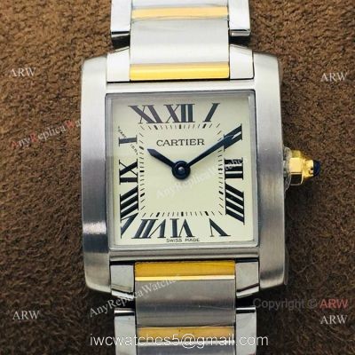 Super Replica Cartier Tank Francaise CC708177 Watch 2-Tone Cream Face 1