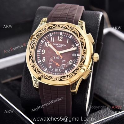 Patek Philippe Aquanaut Engraving Watches Brown Gradient Dial 42mm 1