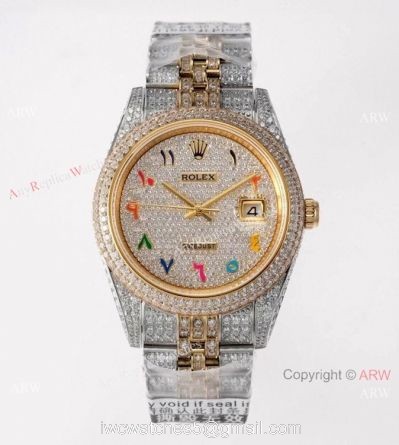 TW Factory Swiss Grade Rolex Datejust 41 Watches 2-Tone Iced Out Case 1