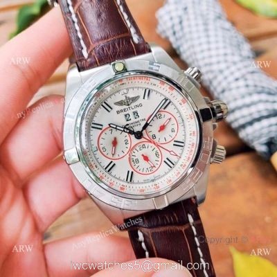 New Copy Breitling Chronometer Chronomat B01 Watches Brown Leather Strap 1