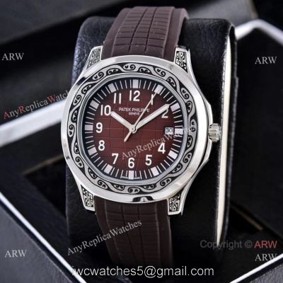 Clone Patek Philippe Aquanaut Silver Engraving Watches Vintage Style 1