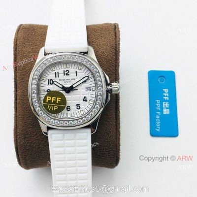PFF Factory Patek Aquanaut Luce Quartz Watch Diamond Bezel Rubber Strap 1