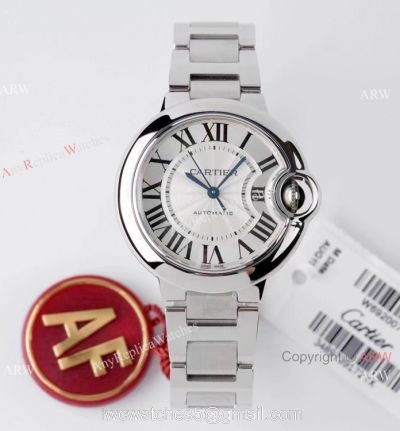 AF 1:1 Best Edition Cartier Ballon Bleu 33mm Replica Watch Stainless Steel 1