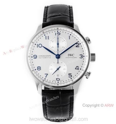 New! Swiss IWC Chronograph Portugieser White Dial Watch IWC Schaffhausen 1