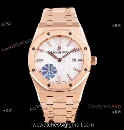 JF Audemars Piguet Lady Royal Oak Copy Watch Rose Gold White Dial 33mm 1