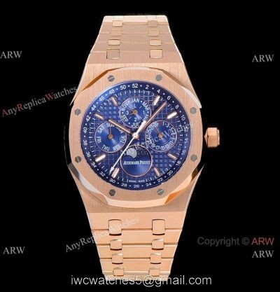 BF Factory Swiss Audemars Piguet Royal Oak Perpetual Calendar Watch Rose Gold Blue Cal.5134 Movement 1