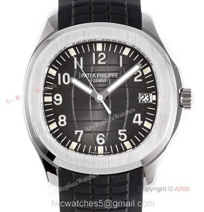 (ZF) Swiss 324 5167A Patek Philippe Aquanaut Grey Dial Black Rubber Band Automatic Watch Replica 1
