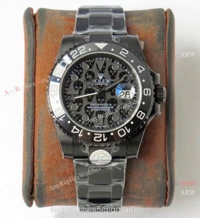 2021 NEW! Super Clone Rolex GMT Master II REVENGE Watch Skull Dial Matte Black Swiss 3285 Movement 1