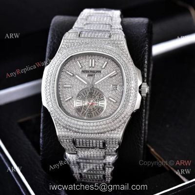 Luxury Replica Patek Philippe Nautilus Iced Out Watches Automatic 1