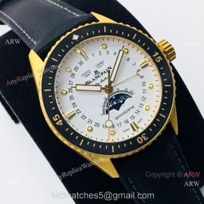 2020 New! Swiss Grade Copy Blancpain Fifty Fathoms Bathyscaphe Watch White Dial 1