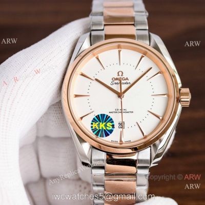 Copy Omega Seamaster 2-Tone Rose Gold Men Watch Simple Style 1