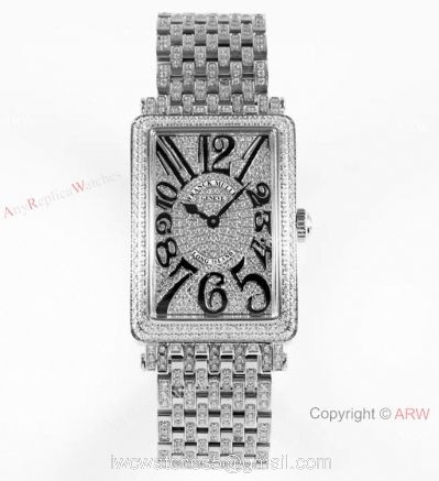 New! Iced Out Franck Muller Long Island Replica Watch Swiss Quartz 1