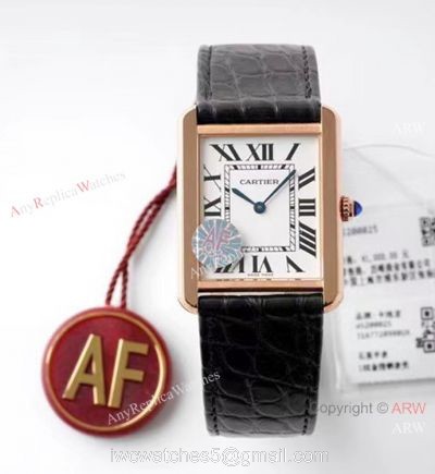 New! AF Factory Cartier Tank Solo Rose Gold Replica Watch Swiss Quartz 1