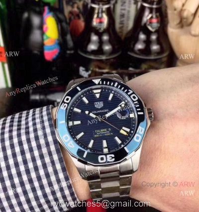 Copy Tag Heuer Aquaracer Calibre 5 Blue Ceramic Bezel Watches 1
