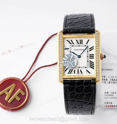New! AF Factory Cartier Tank Solo Replica Watch Gold and Diamond 1
