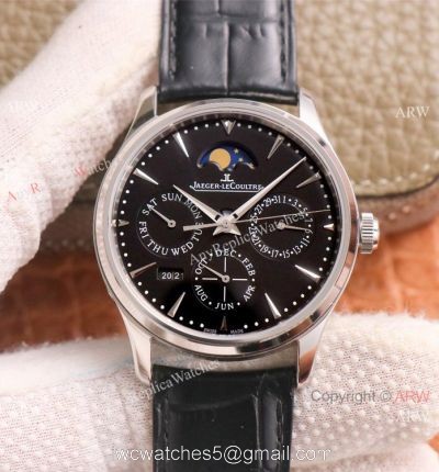 NEW! AAA Replica Jaeger-LeCoultre Master Ultra Thin Perpetual Watch Black Dial 1