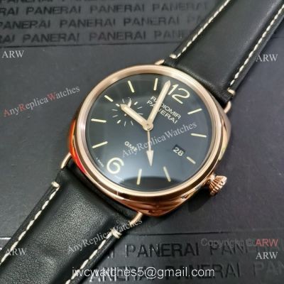 Replica Panerai Radiomir GMT PAM 421 Watch Rose Gold Case 1