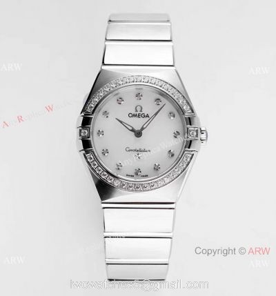 NEW! Swiss Grade Copy Omega Constellation 28mm Watch White MOP Dial 1