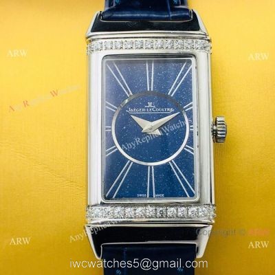 2020 Swiss Grade Jaeger-LeCoultre Reverso Duetto Watch Blue Diamond 1
