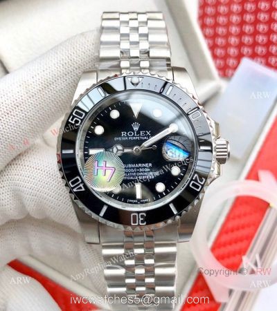 NEW UPGRADED Stianless Steel Black Dial Jubilee Strap Rolex Submariner Watch 40mm 1