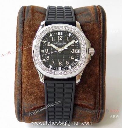 PPF Patek Philippe Aquanaut 324 Automatic Watch Diamond Dial Black Rubber Strap 1