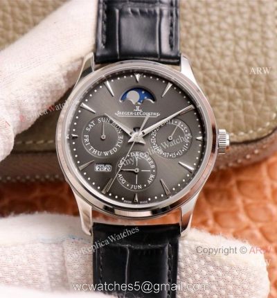 NEW! Swiss Copy Jaeger-LeCoultre Master Ultra Thin Perpetual Watch Rhodium Dial 1