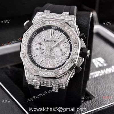 Audemars Piguet Royal Oak Offshore Diver Iced Out Watches Rubber Strap 1