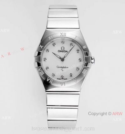 NEW Swiss Copy Omega Constellation Silver Steel Watch 28mm Women 1