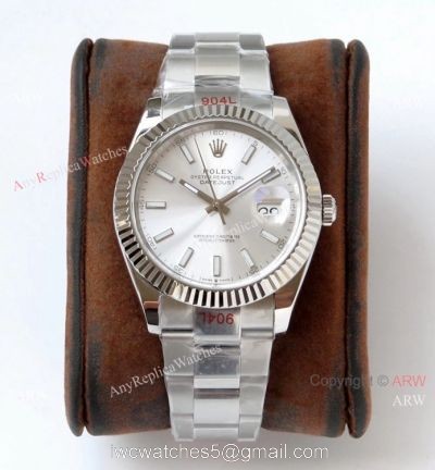 VR-factory Rolex Datejust 2 Watch 904L Steel Silver Dial Fluted Bezel 1