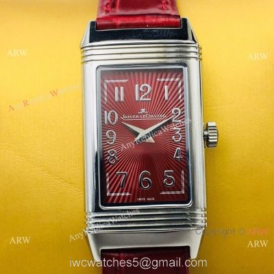 Swiss Copy Jaeger-LeCoultre Reverso Duetto Quartz Watch Lady Size Rose Red Face 1