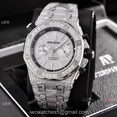 Copy Audemars Piguet Royal Oak Offshore Diver Iced Out Diamond Watches 43mm 1
