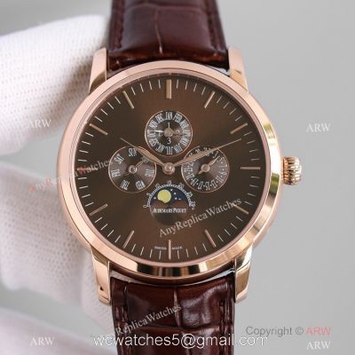 Swiss Copy Audemars Piguet Jules Audemars Watches 41mm Brown Dial Rose Gold 1