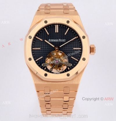 R8 Factory 1-1 Best Replica Audemars Piguet Royal Oak Swiss Tourbillon Watch Rose Gold 1