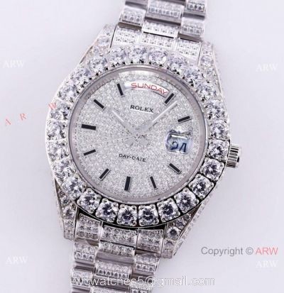 Best Replica Rolex New Oyster Perpetual Pearlmaster 39 Watch Silver Diamonds 1