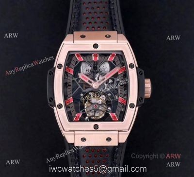 Best Replica Hulot Masterpiece Rose Gold Tourbillon Skeleton Watch Hand-Winding Movement 1