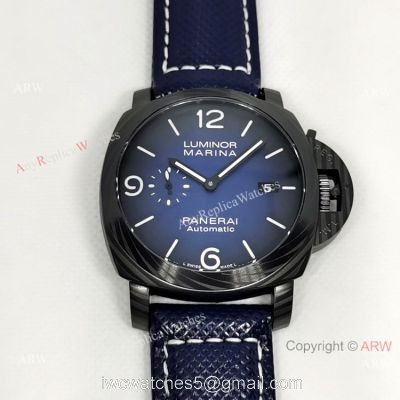 New! Copy Panerai Luminor Marina Fibratech PAM 1663 Watch Carbotech Blue Dial 1