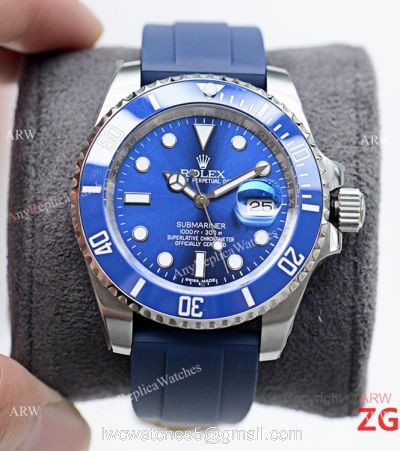 Best Quality Rolex Submariner Blue Rubber Strap Blue Dial Watch 1