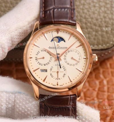 NEW! Swiss Jaeger-LeCoultre Master Ultra Thin Perpetual Rose Gold Watch 39mm 1