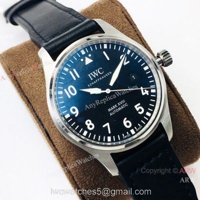 Swiss Copy IWC Pilots Mark XVIII ETA2892 Automatic Watch Black Dial 1